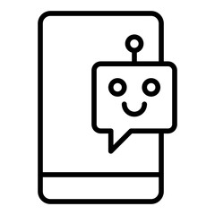 Dialog box icon. AI chat bubble symbol. Virtual assistant and message interface collection. Outline icon