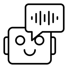 Voice chatbot icon. AI talking symbol. Virtual assistant voice chat and conversation collection. Outline icon