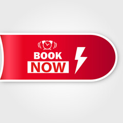 Book Now banner Red flat sale website poster and banner creative sale design