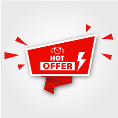 Hot Offer banner Red flat sale website poster and banner creative sale design	
