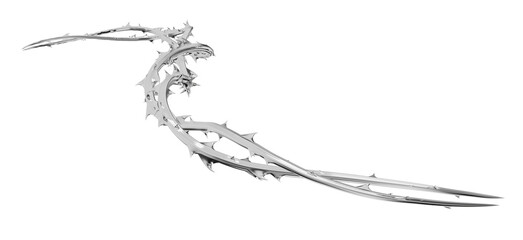 This futuristic graphic features a polished metallic thorn wave with a sinister feel. An excellent asset for horror cosmic or unsettling designs. © Jangart