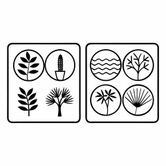 Garden Tools and Plant Icons &ndash; Clean Black Line Vector Design