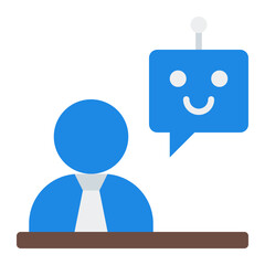 Conversation icon. AI discussion symbol. Virtual chat and customer service collection. Flat Icon