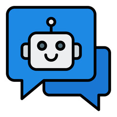 Message bubble icon. Chat symbol. AI conversation and online messaging collection. Filled Line Icon