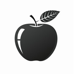 Apple fruit Vector Image. Black and white Apple Fruit Vector Illustration