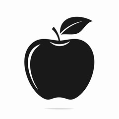 Apple fruit Vector Image. Black and white Apple Fruit Vector Illustration