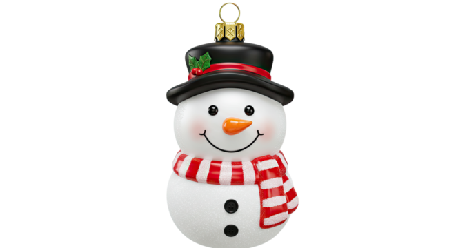 Smiling Snowman Christmas Ornament.