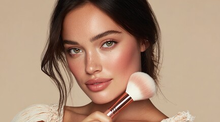 woman applying make up