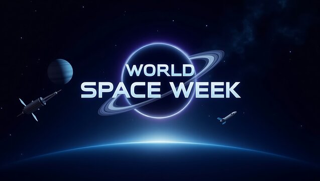 Celebrate world space week with futuristic cosmic imagery and space exploration