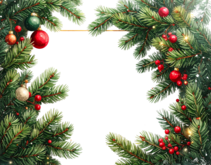 A christmas square shaped layout background with fir branches. Vector illustration