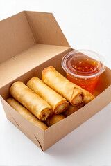 Spring rollsIn a box with dipping sauce