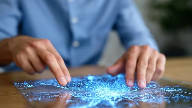 Data Analysts Analyzes Spatial Data with Advanced Mapping Tools, Interacting with 3D Layers, Heatmaps, and Location Analytics in Modern Workspace