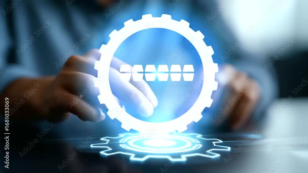Poster team of professionals works on close-up of hands crafting a seamless workflow automation on an rpa i