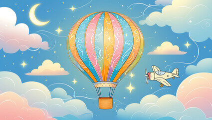 Fototapeta premium hot air balloons, sky, 32K Resolution