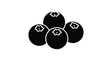 A group of black olives with white star shaped pits silhouette