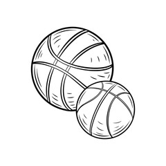 Basketball Outline Vector Icon &ndash; Minimal Sports Silhouette for Team Game, Athlete, and Playground Illustration