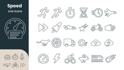 Speed Icon Set for Fast Movement Indicators