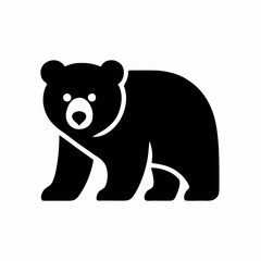 Fototapeta premium Minimalist Bear Logo – Modern Wild Animal Silhouette Icon for Branding and Design