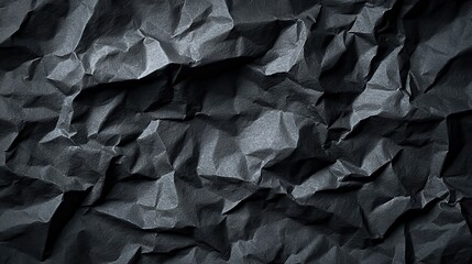 textured black paper background with crumpled folds, creating dramatic and artistic appearance....