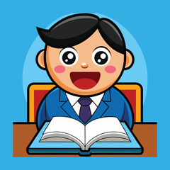 School kids studying with teacher