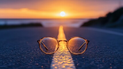 Sunset road glasses inspirational journey