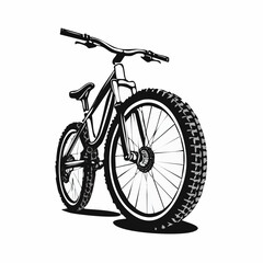 Fat Tire Bike Vector Images. Fat Bike Stock Illustration on white background.