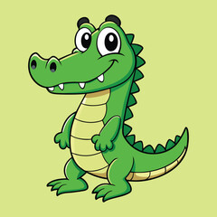Alligator silhouette on white background vector design