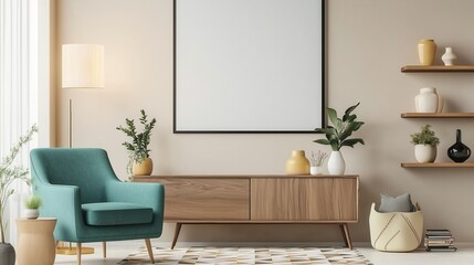 Fototapeta premium Stylish Living Room Interior with Decor