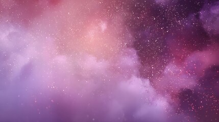 Obraz premium Soft pink and purple nebula with glowing stars and clouds space galaxy