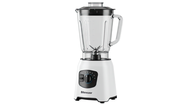 White Electric Blender Kitchen Appliance.