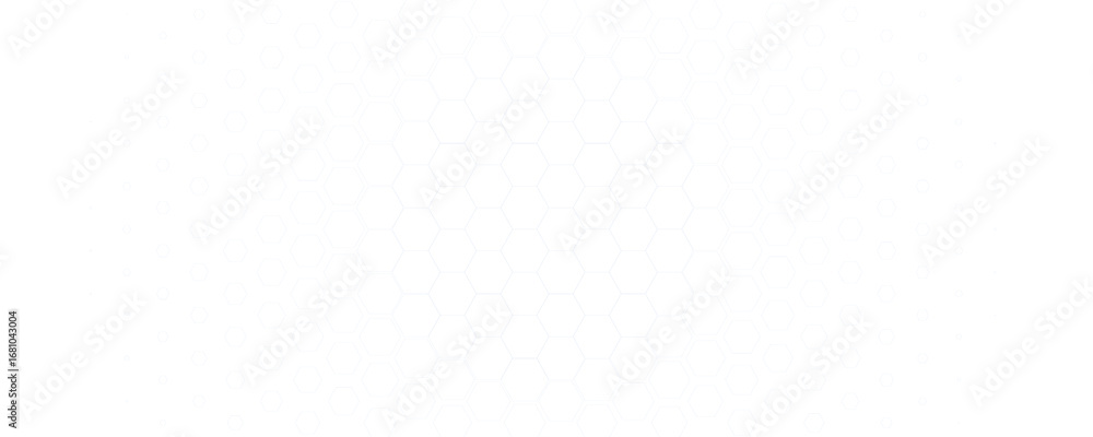 Poster blue white hexagon honeycomb pattern fading geometric shape texture. abstract futuristic background 