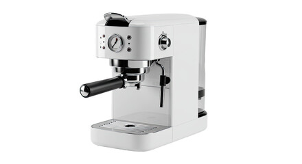 White Espresso Machine with Chrome Accents.