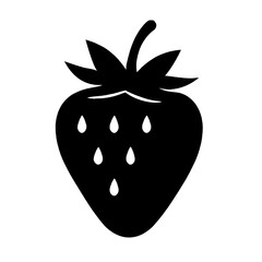 A strawberry fruit silhouette vector style