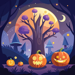 Fototapeta premium halloween background with pumpkins