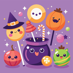 Naklejka premium halloween seamless background with pumpkins