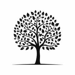 Family tree genealogy Silhouette Vector Images on white background.