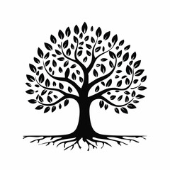Family tree genealogy Silhouette Vector Images on white background.