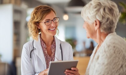 doctor talking to senior patient