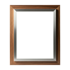 Obraz premium Natural Wood Picture Frame With A Blank Center Isolated on Transparent PNG Background.