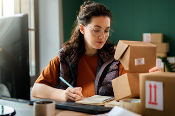 Woman working in a warehouse