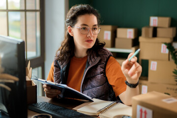 Woman working in a warehouse
