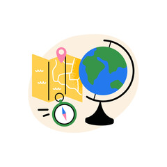 Geography. School subject. Vector flat illustration for educational materials, school projects, and creative teaching designs.