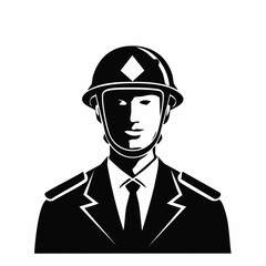 British Soldier Silhouette Images vector isolated on white background.