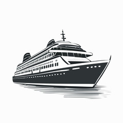 Cruise ship boat transport vector illustration on white background.