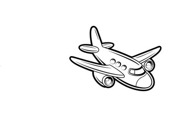 Air-plane Outline Vector Icon &ndash; Travel and Flight Minimal Silhouette Line Art for Tourism and Aviation Design