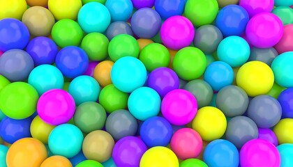 Obraz premium A vibrant jumble of colorful spheres
