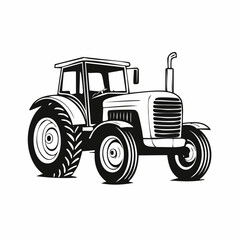 Old Tractor Vector Images. Vintage Tractor Vector Illustration