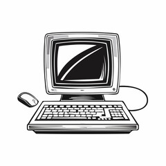 Old Computer Vector. Old computer vector technology illustration