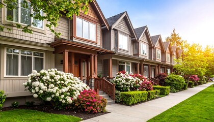 Row of houses with landscaping (1)