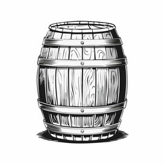 Beer barrel wooden vector image. Wine Or Beer Barrel Isolated On White Background. Vector Illustration